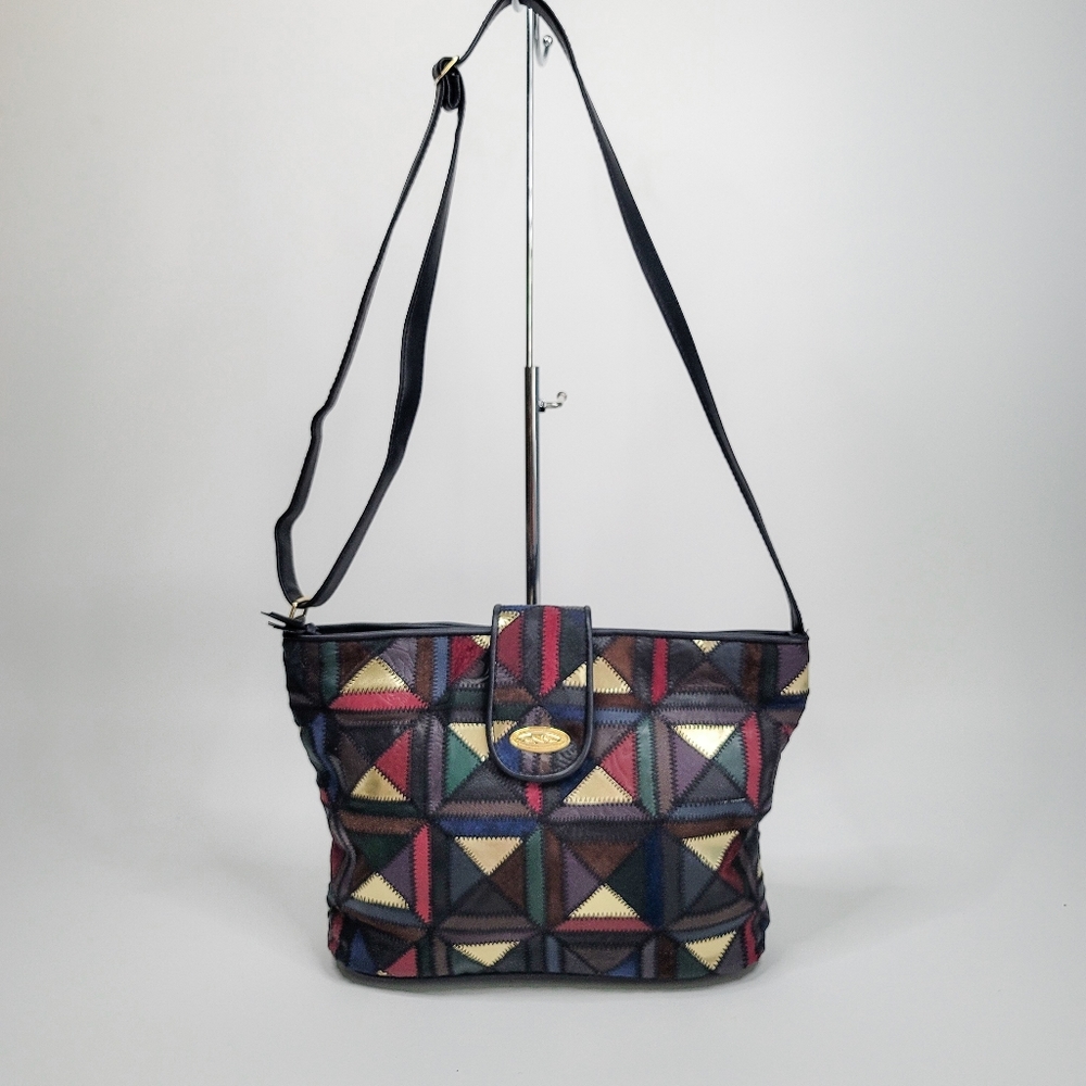 La Covina Granny Core Vintage Leather Patchwork Purse And Wallet Set View 4